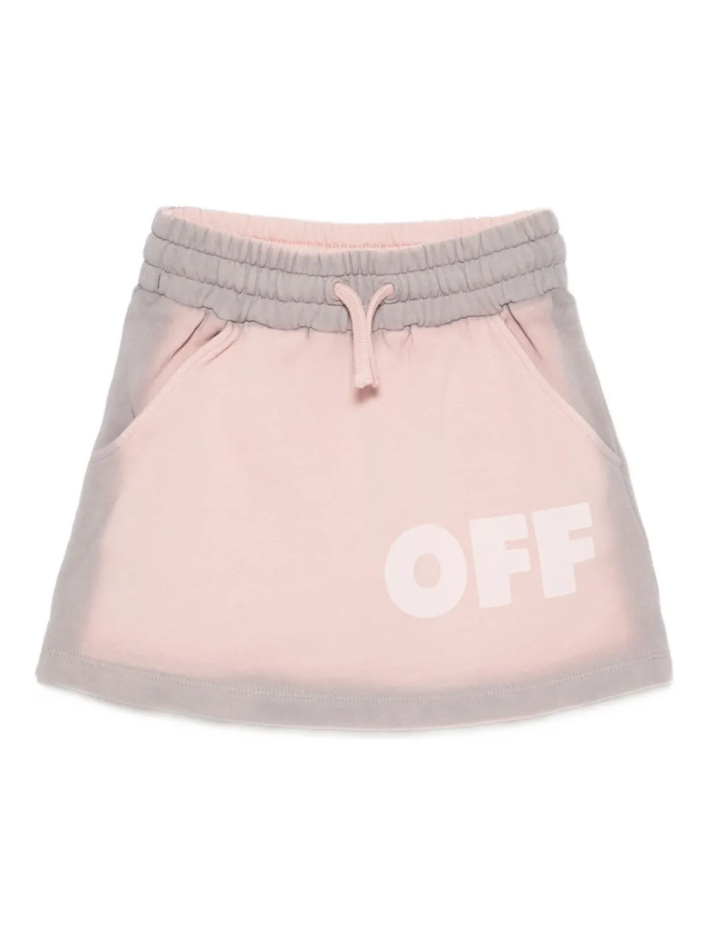 Off-White Kids drawstring-waist logo-print skirt | Pink | Image 1