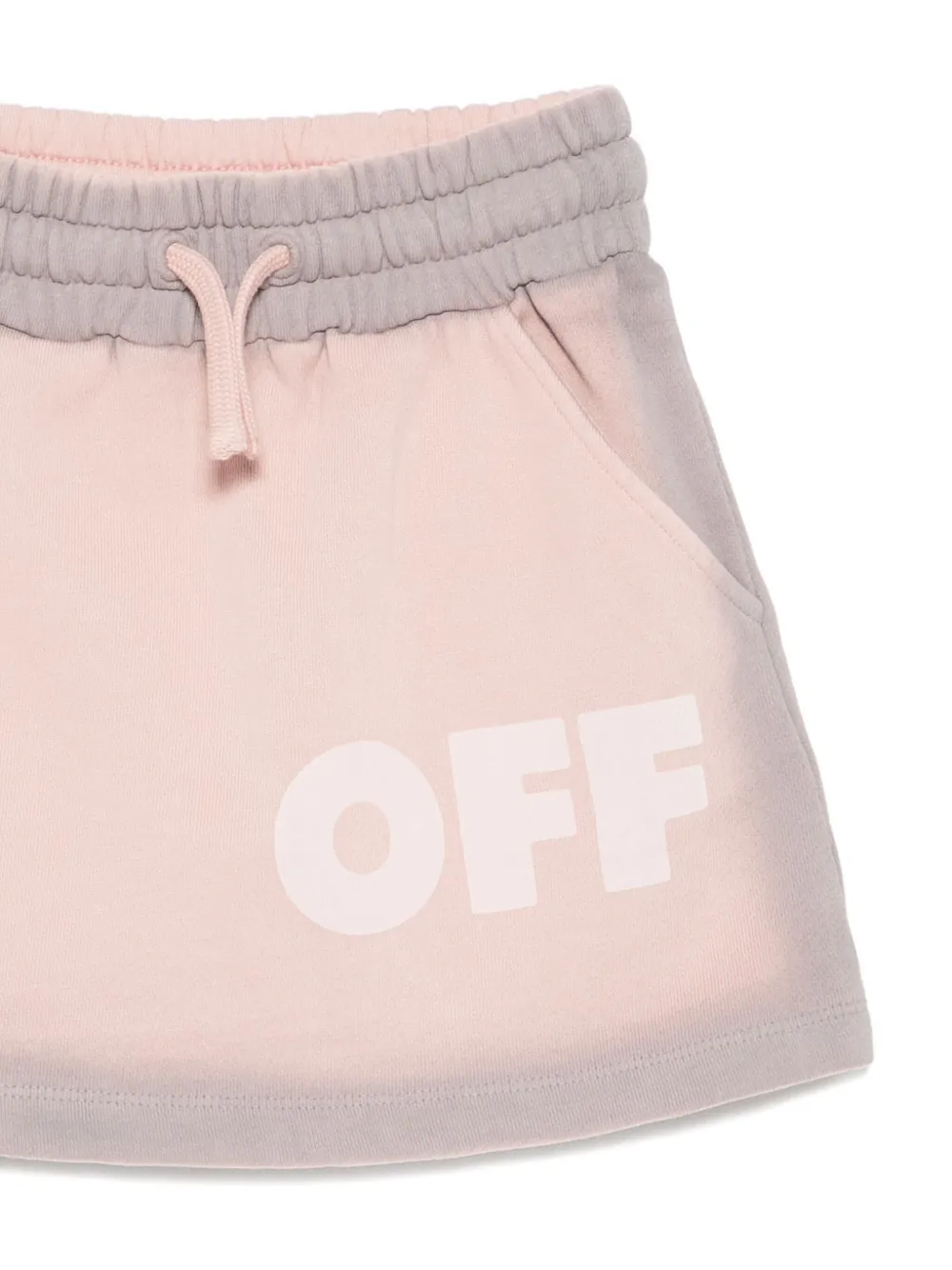 Off-white Drawstring-waist Logo-print Skirt In Pink