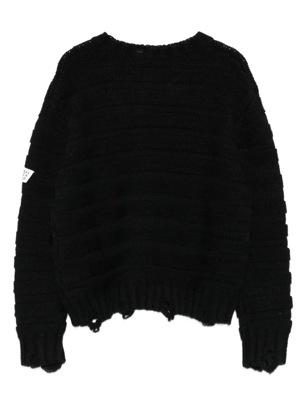 MM6 Maison Margiela Kids Ribgebreide trui met franje Zwart