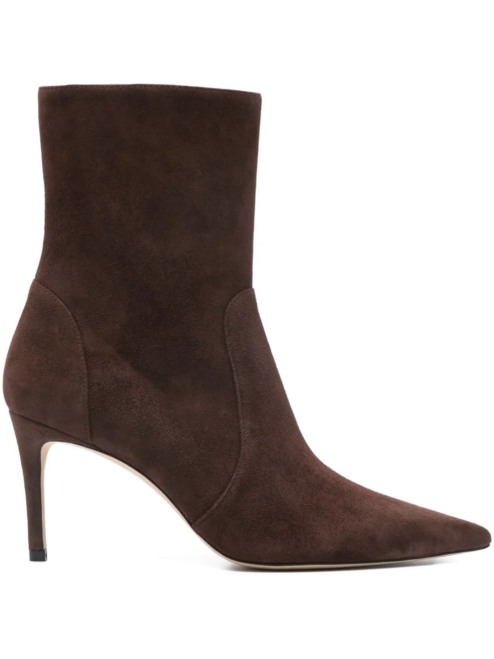 Stuart Weitzman 80mm pointed-toe zip boots Brown