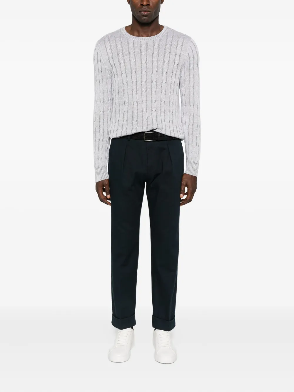 Incotex pleated cuffed-hem trousers - Blauw