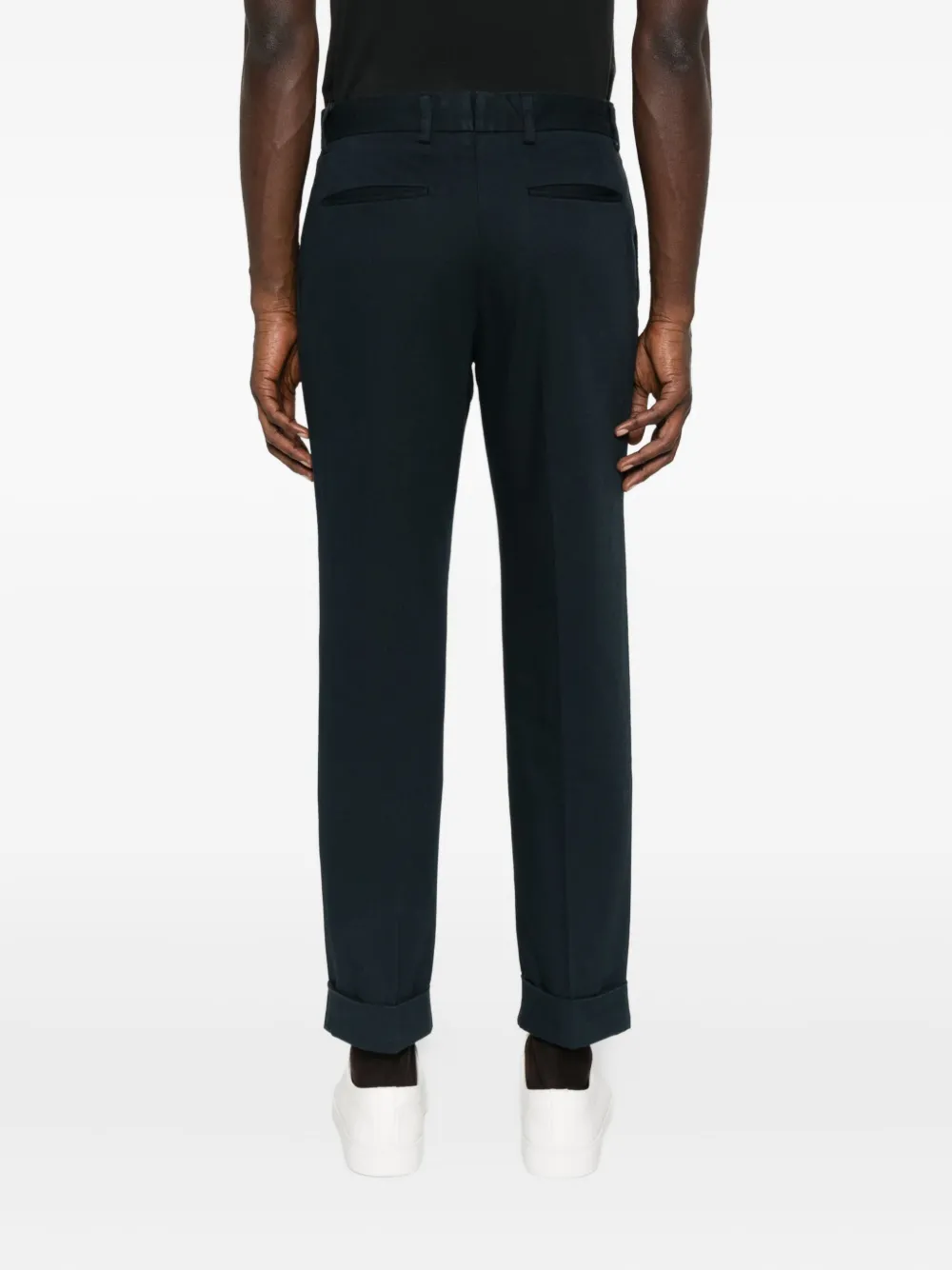 Incotex Pleated Cuffed-hem Trousers In Blue