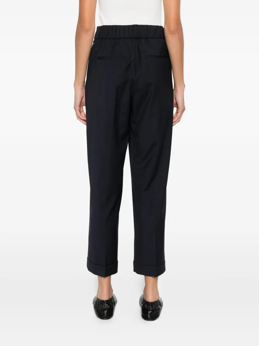 Peserico Geplooide broek met cuffs Blauw