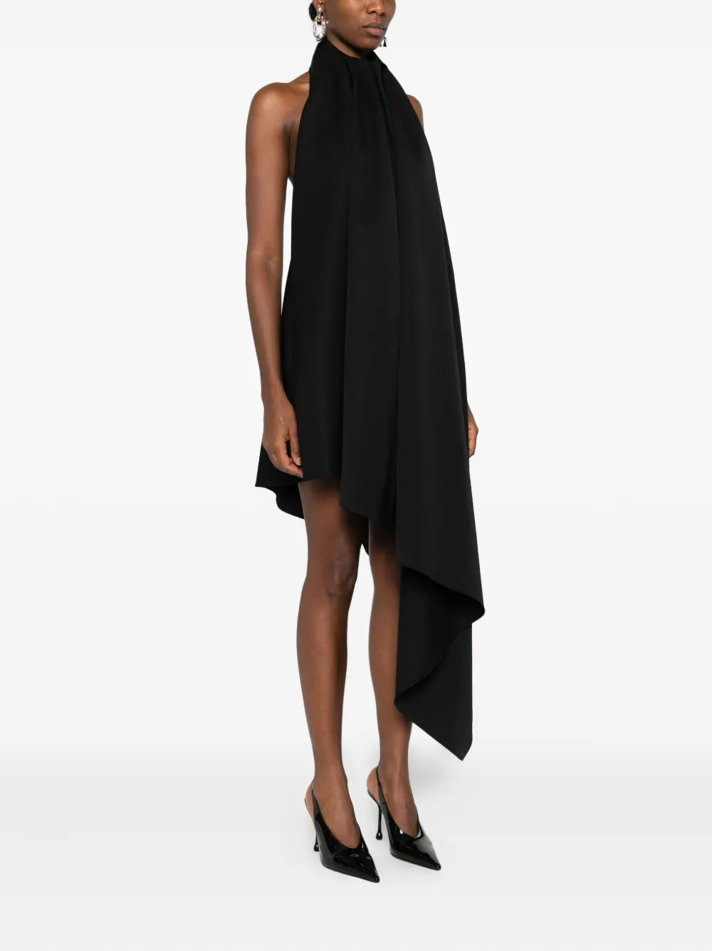 Givenchy Asymmetric Draped Dress In Black