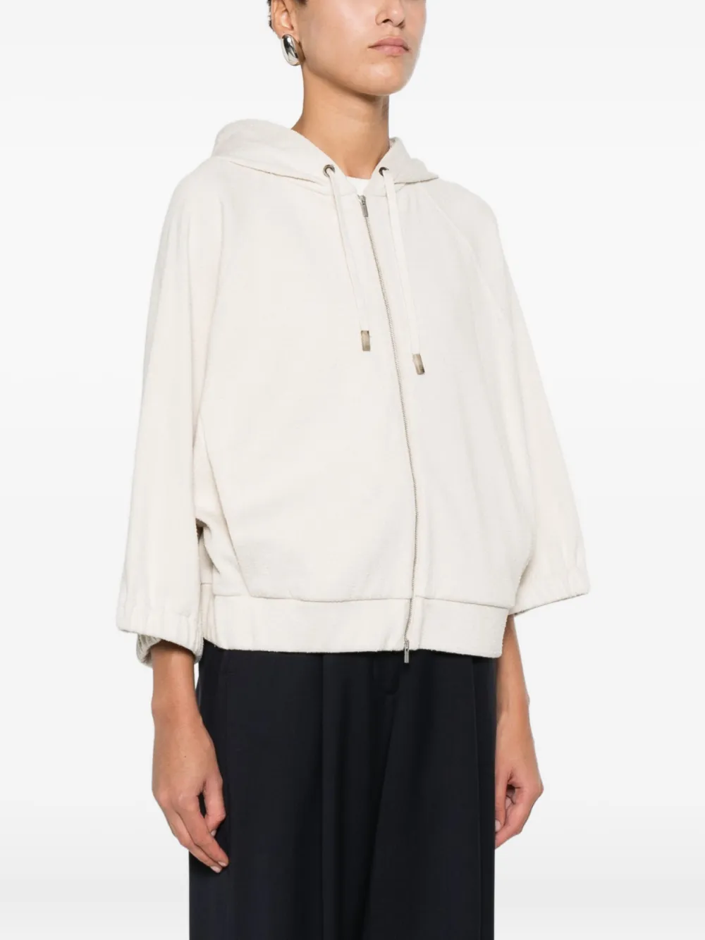 Peserico Hoodie met rits Wit