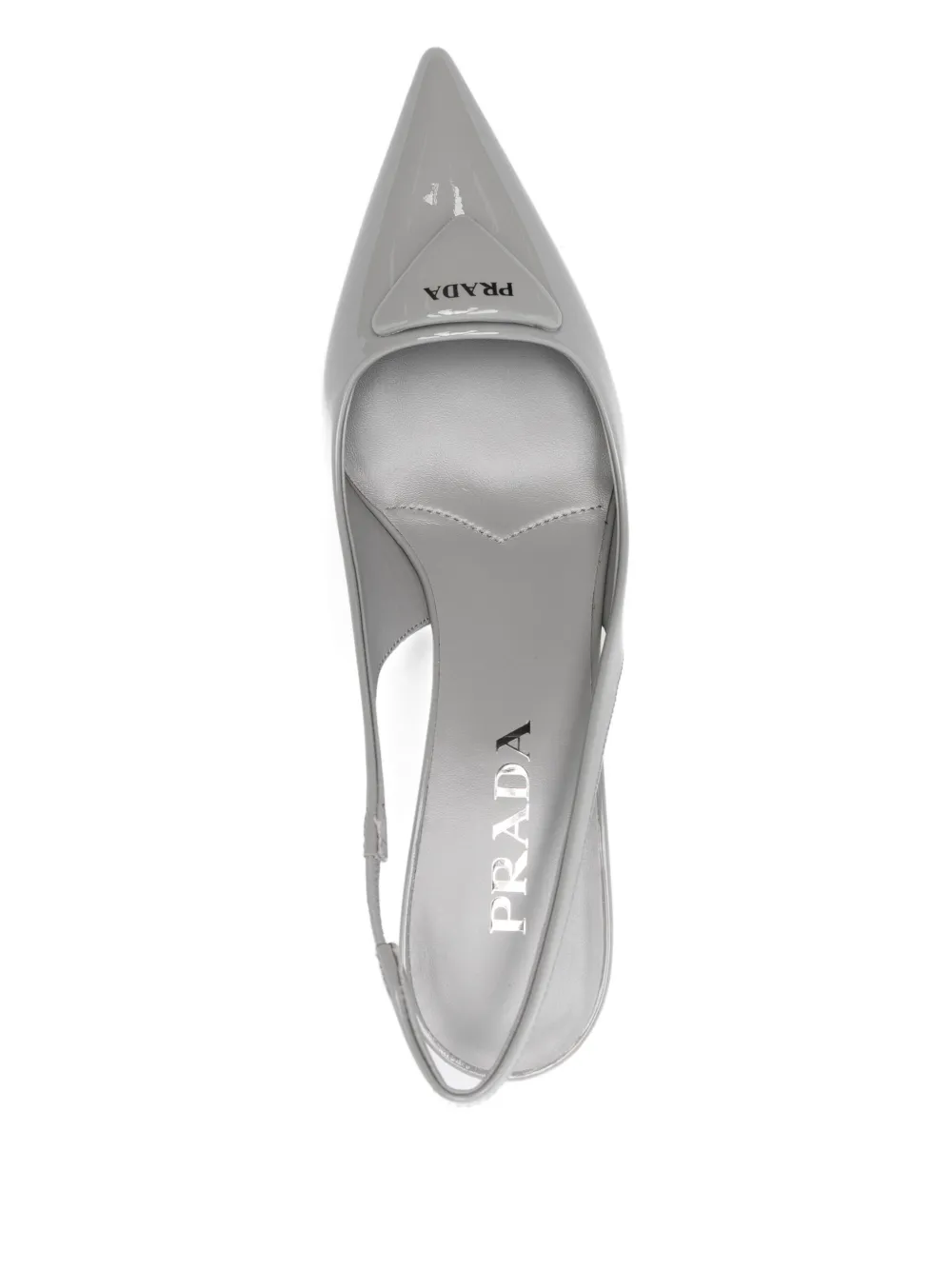 Prada 75 mm slingback pumps met puntige neus Grijs