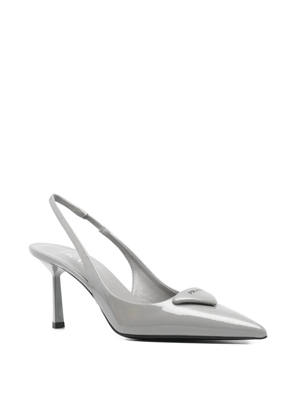 Prada 75 mm slingback pumps met puntige neus Grijs