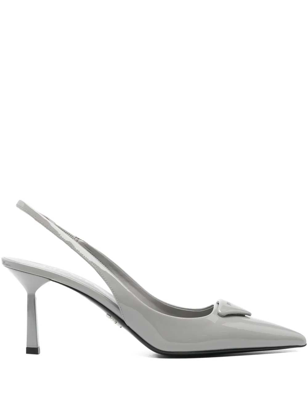 Prada 75 mm slingback pumps met puntige neus Grijs