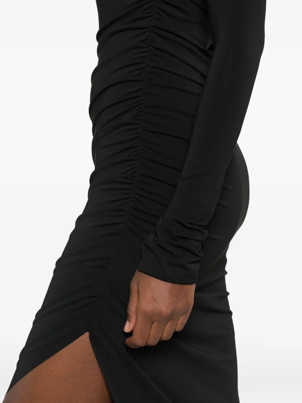 Amen Asymmetrisch gedrapeerde jurk Zwart