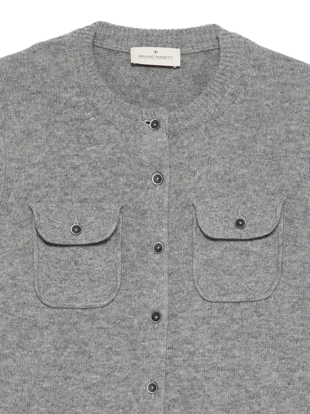 Bruno Manetti Wollen vest met dubbele zak Grijs
