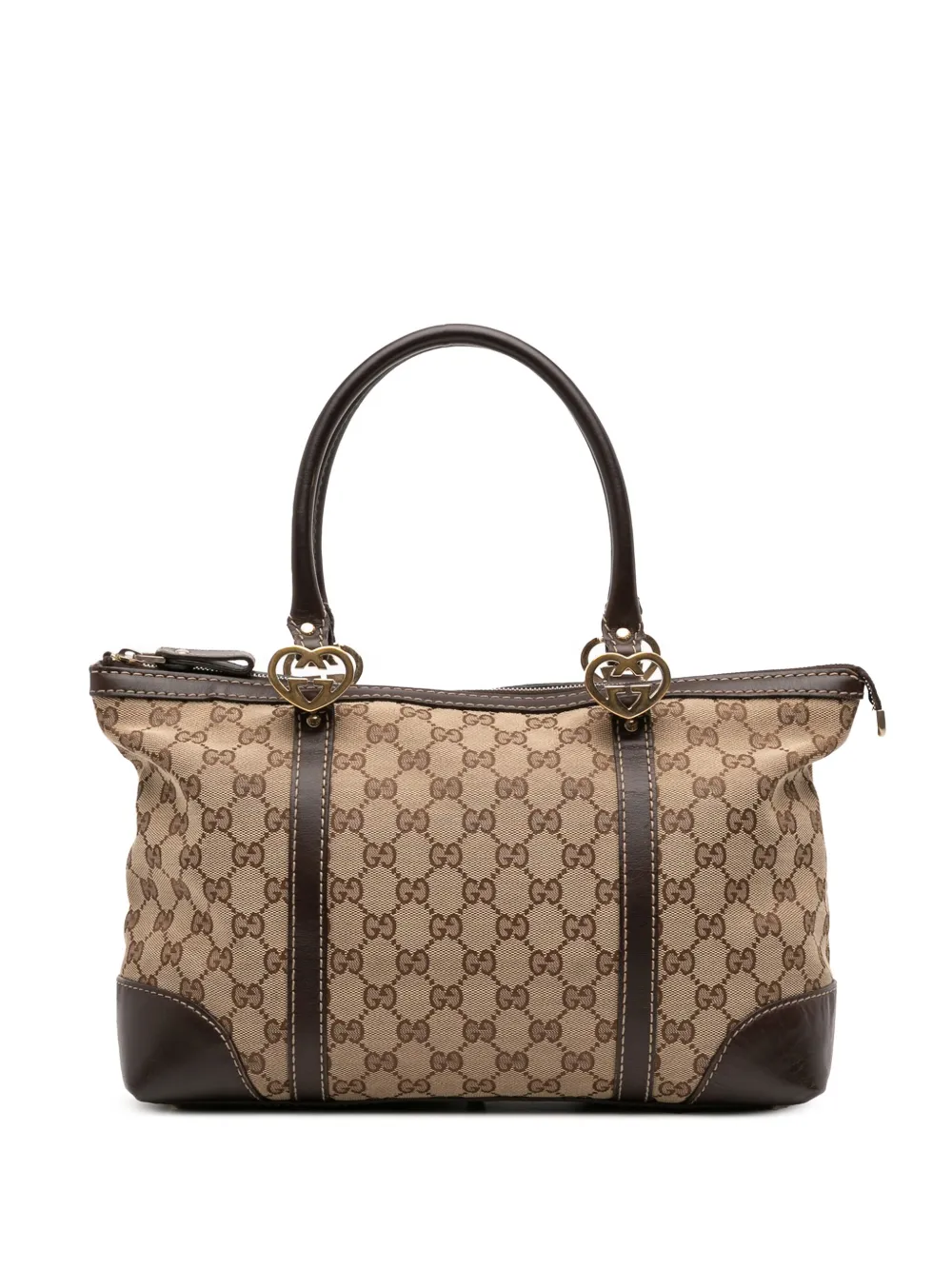 Pre-owned Gucci 2016-2025 Gg Canvas Lovely Tote Bag In Brown