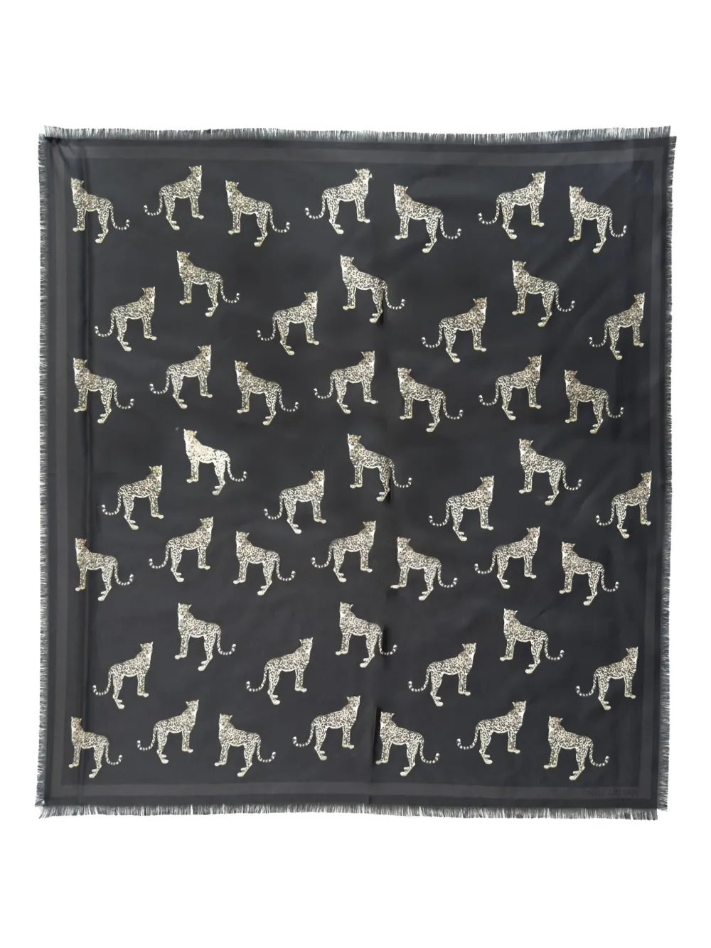 Nili Lotan cheetah-print silk scarf - Zwart
