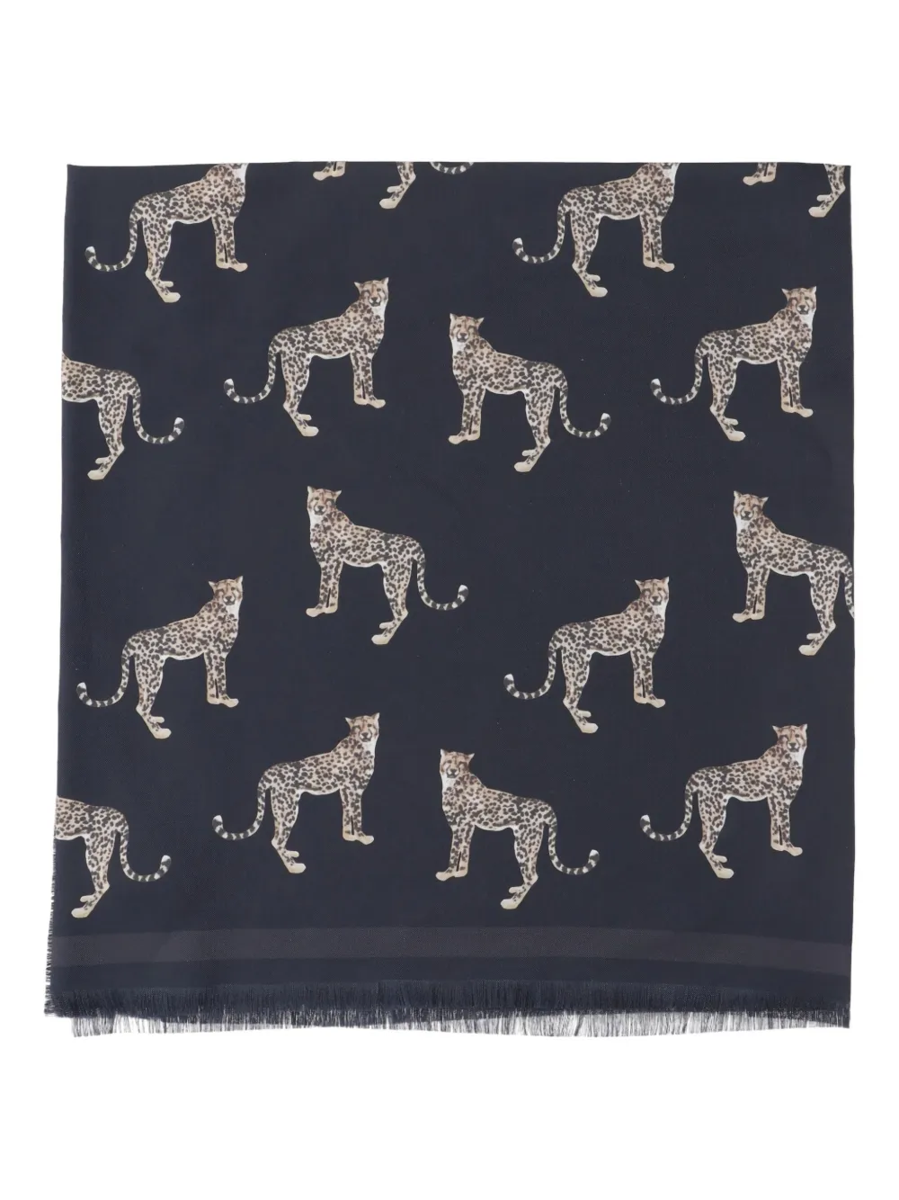 Nili Lotan cheetah-print silk scarf | Black | Image 1