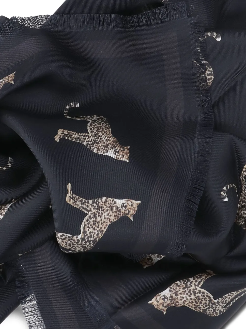 Nili Lotan Sjaal met luipaardprint Zwart