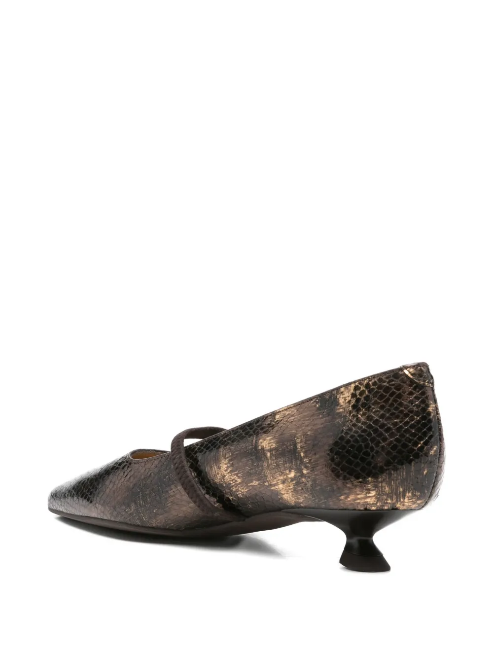 Pedro Miralles 30mm Metallic-leather Pumps In Brown