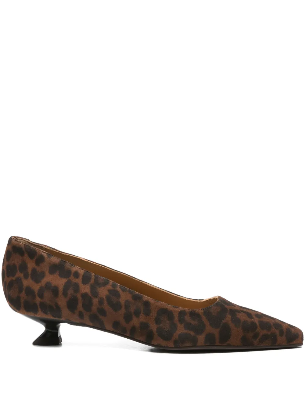Pedro Miralles 30mm Leopard-print Kitten-heel Pumps In Brown