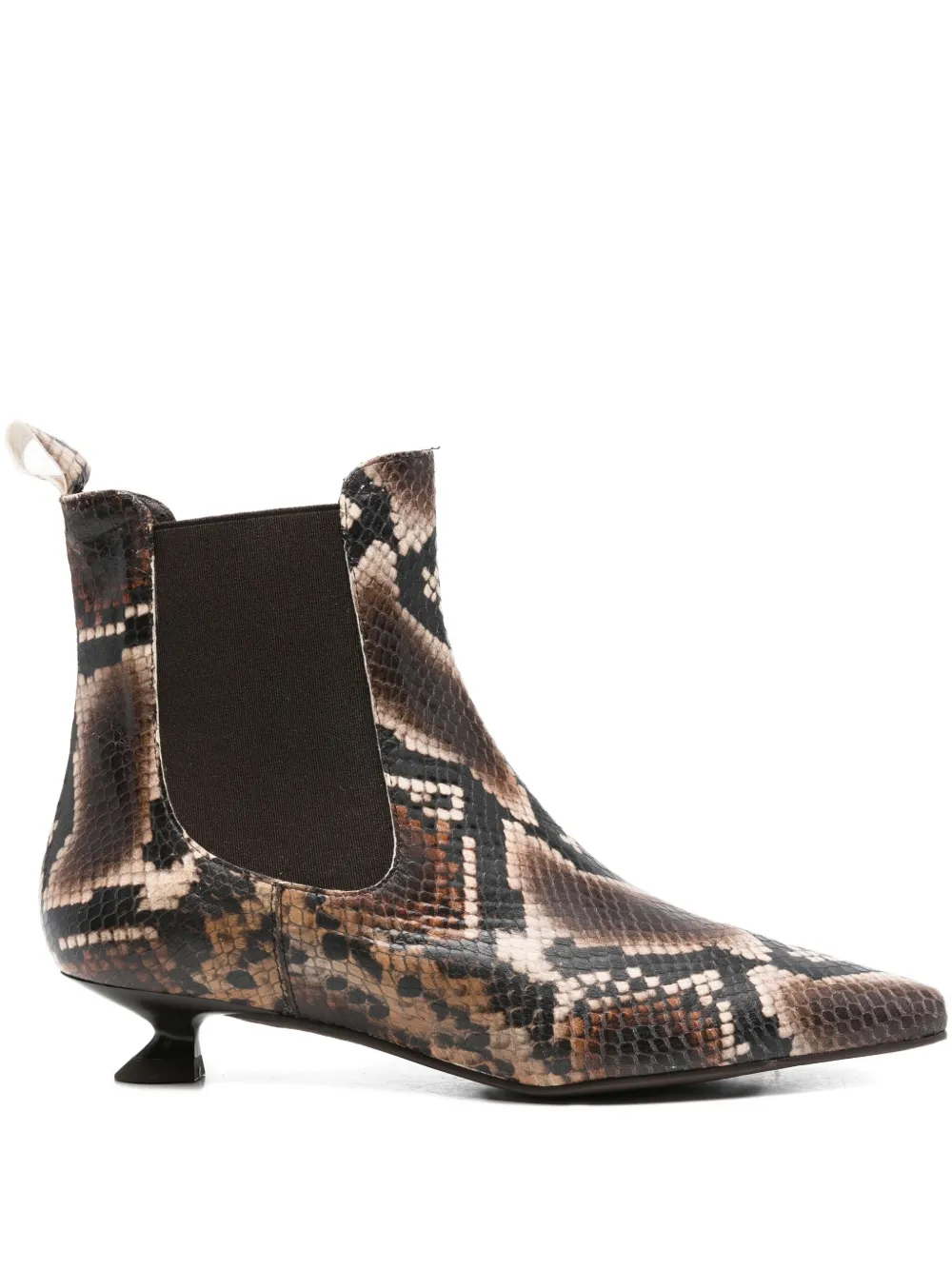 Pedro Miralles snakeskin pointed-toe boots Brown