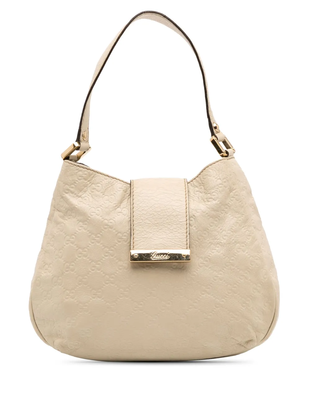 Gucci Pre-Owned 2016-2025 ミディアム グッチシマ ニューレディース ホーボーバッグ - ホワイト Gucci Pre-Owned 2016-2025 ミディアム グッチシマ ニューレディース ホーボーバッグ - ホワイト