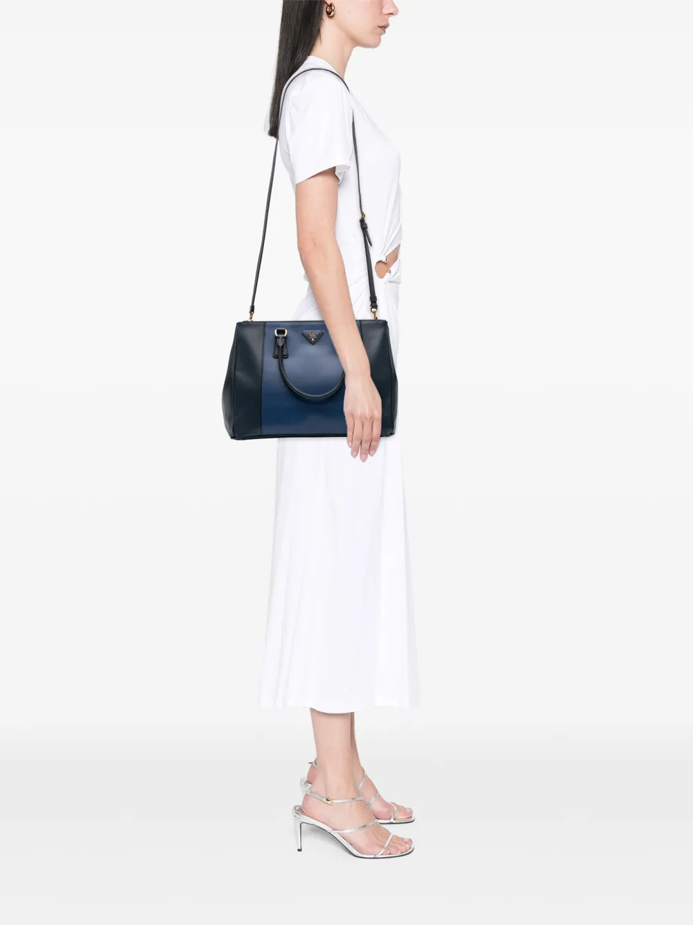 Prada Pre-Owned 2013-2025 Medium Bicolor Saffiano Lux Galleria Double Zip satchel | Pre-Owned | Image 2