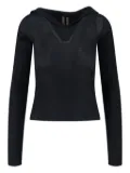 Rick Owens V-neck hoodie - Black