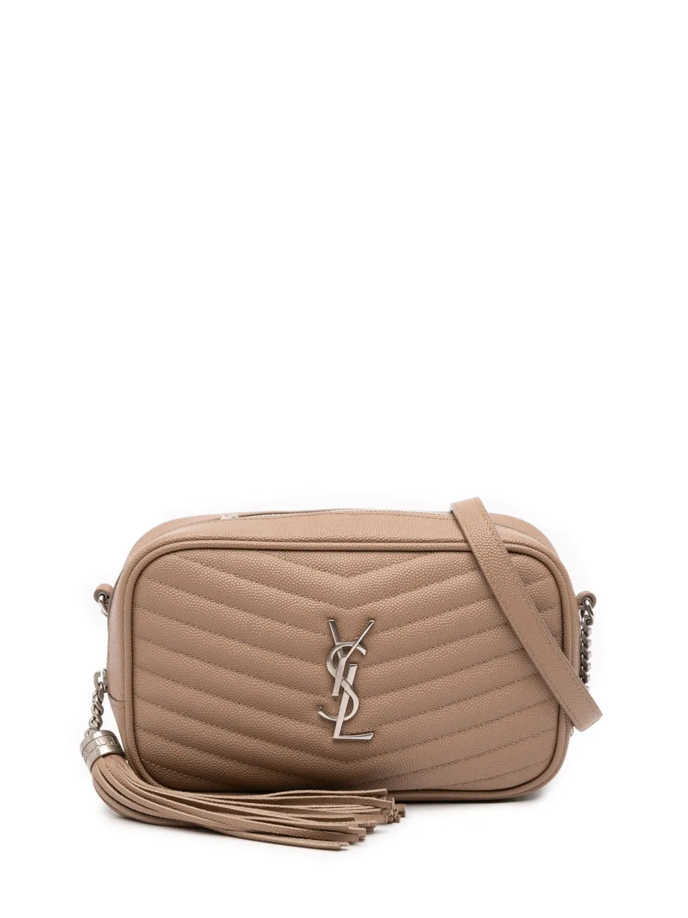 Saint Laurent Pre-Owned 2019 Mini Grain de Poudre Monogram Lou Camera Bag crossbody bag | Brown | Image 1