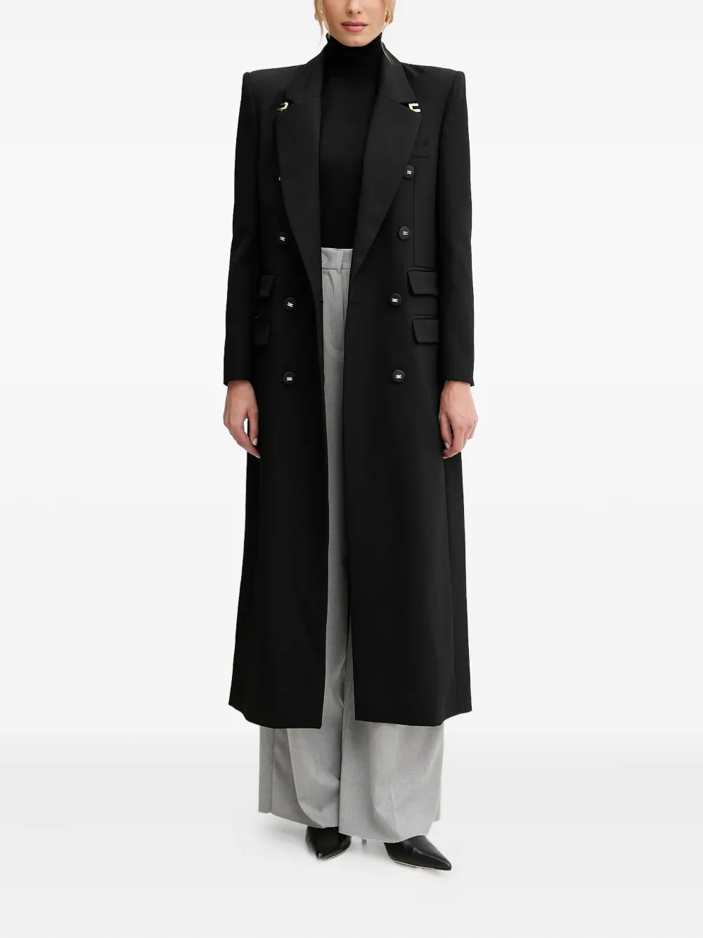 Elisabetta Franchi double-breasted button coat | Double Breasted & Peacoats | Image 2