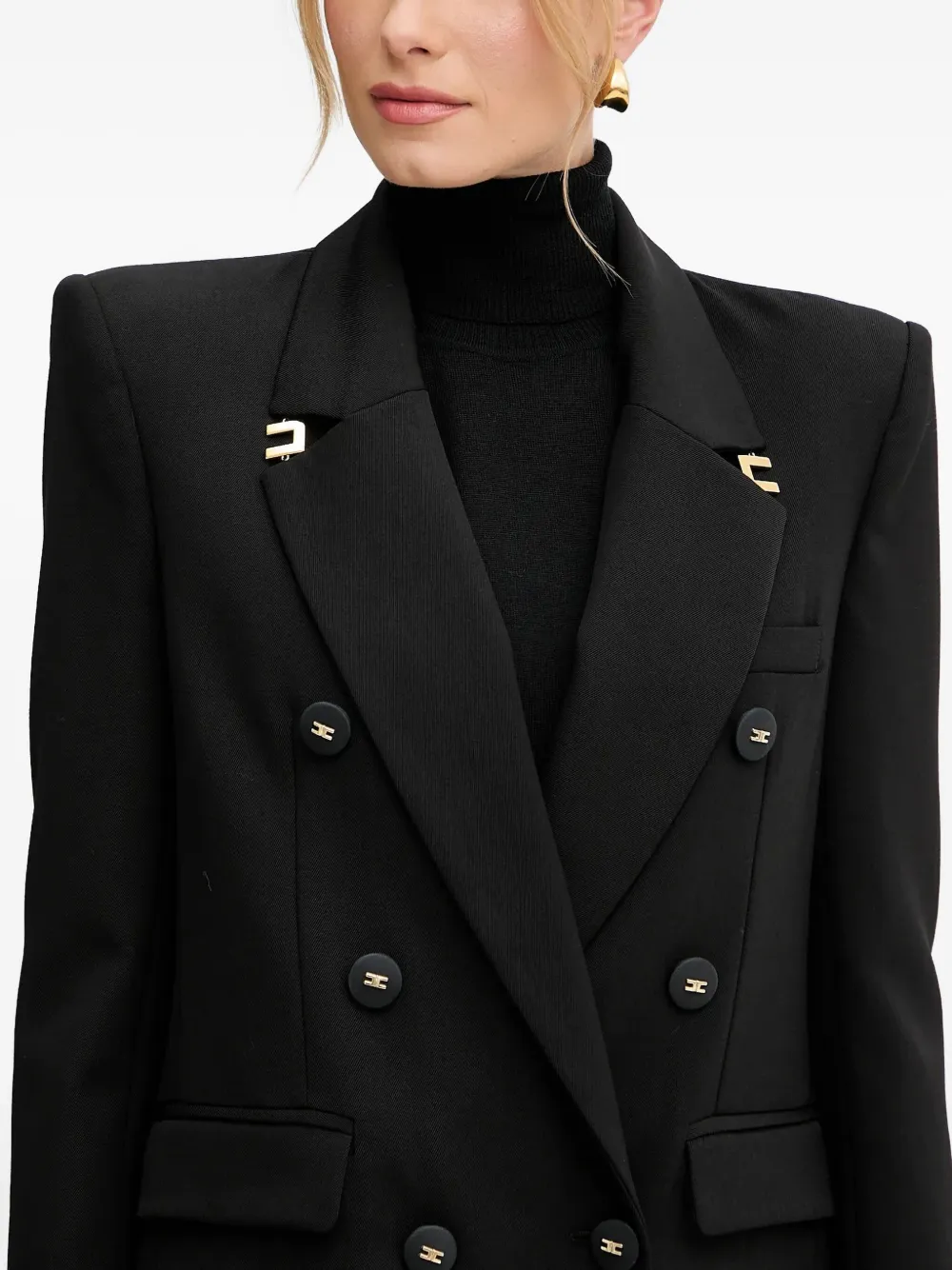 Elisabetta Franchi Jas met dubbele rij knopen Zwart