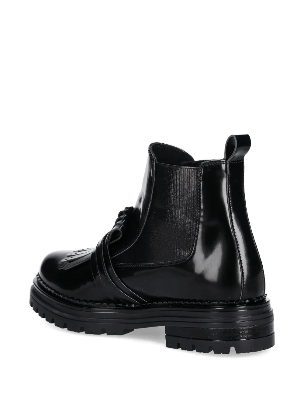 Elisabetta Franchi La Mia Bambina fringe-detail ankle boots Zwart