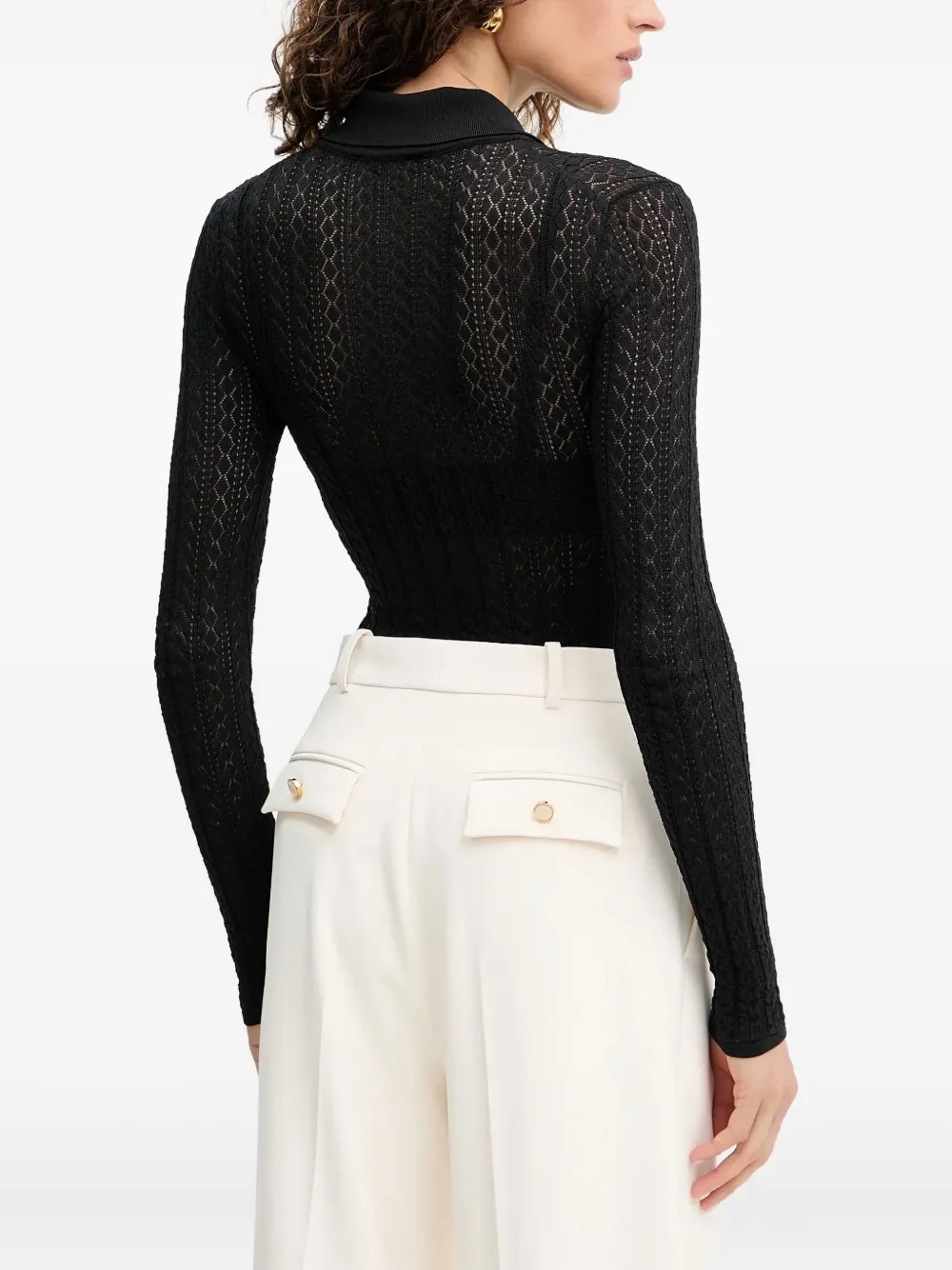 Elisabetta Franchi Polotop met patroon Zwart