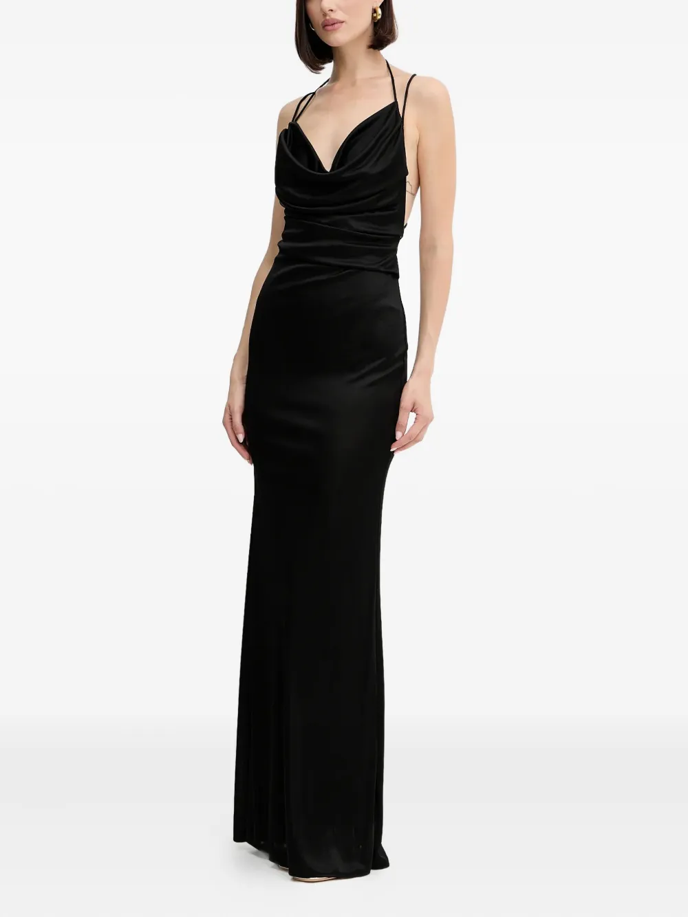 Elisabetta Franchi Open-back Maxi Dress In Black