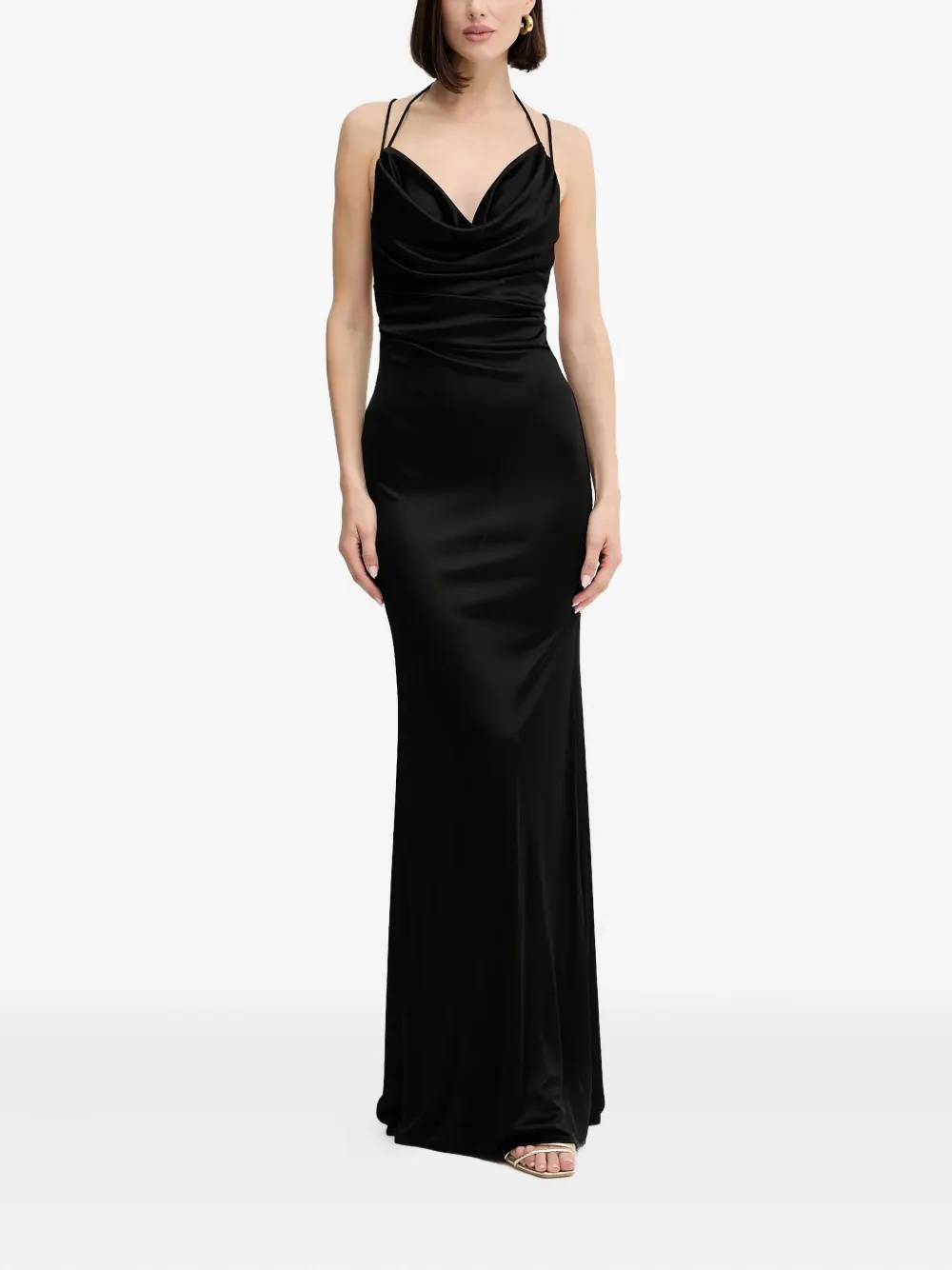 Elisabetta Franchi open-back maxi dress - Zwart