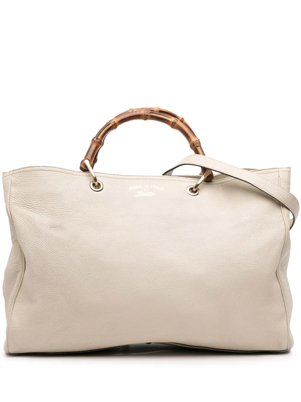 Gucci Pre-Owned 2016-2025 Large Calfskin Bamboo Shopper satchel | Brown | Image 1