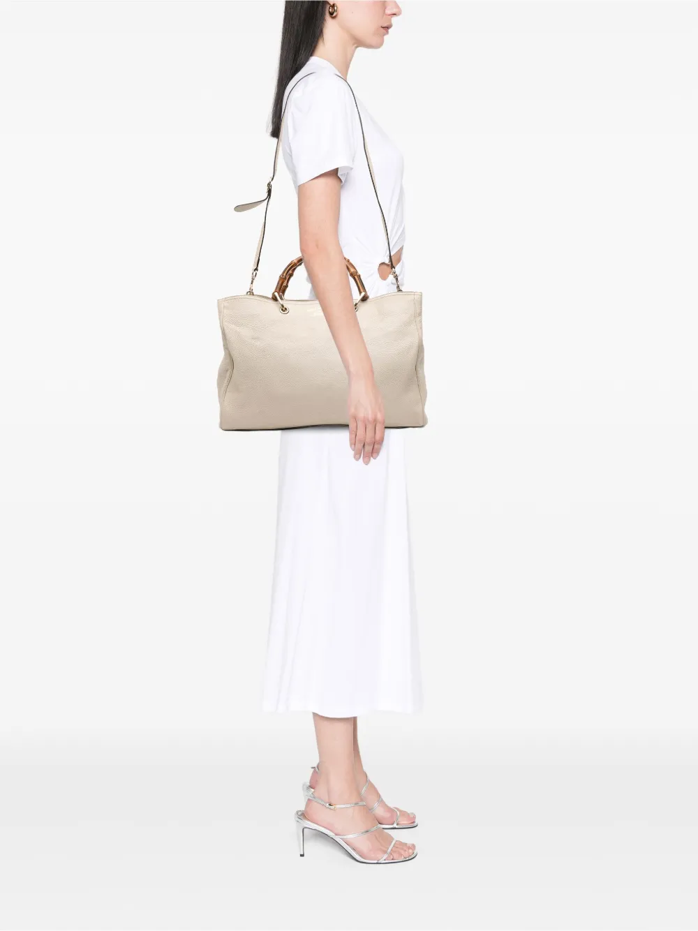 Gucci Pre-Owned 2016-2025 Large Calfskin Bamboo Shopper satchel | Pre-Owned | Image 2