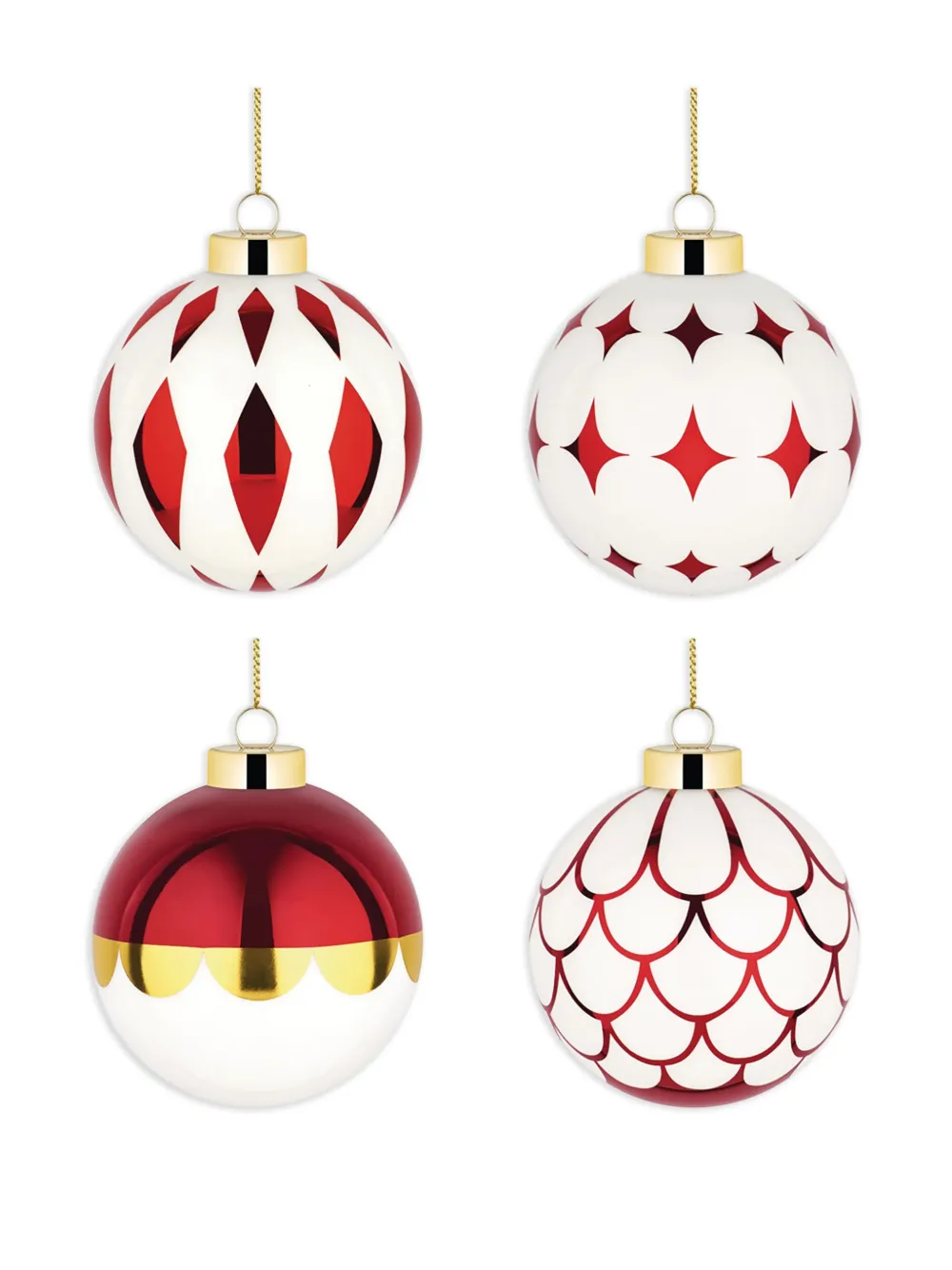 Alessi Delight Christmas-tree Balls (set Of Four) In Red