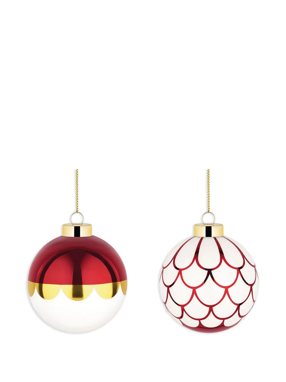 Alessi Delight Christmas-tree Balls (set Of Four) In Red