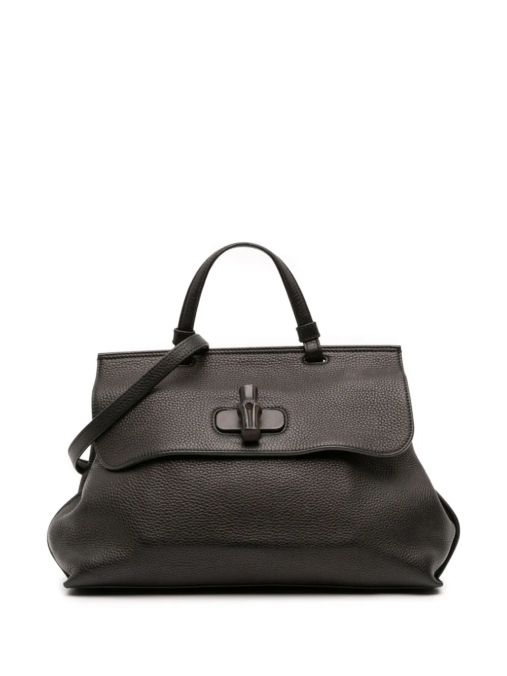 Gucci Pre-Owned 2016-2025 ミディアム レザー バンブー デイリー サッチェルバッグ - ブラック Gucci Pre-Owned 2016-2025 ミディアム レザー バンブー デイリー サッチェルバッグ - ブラック