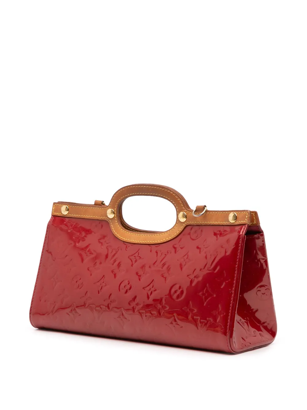 Pre-owned Louis Vuitton 2011 Monogram Vernis Roxbury Drive Satchel In Red