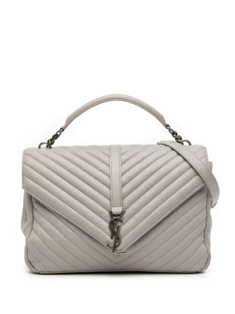 Saint Laurent Pre-Owned 2016 Large Chevron Sheepskin Monogram College satchel