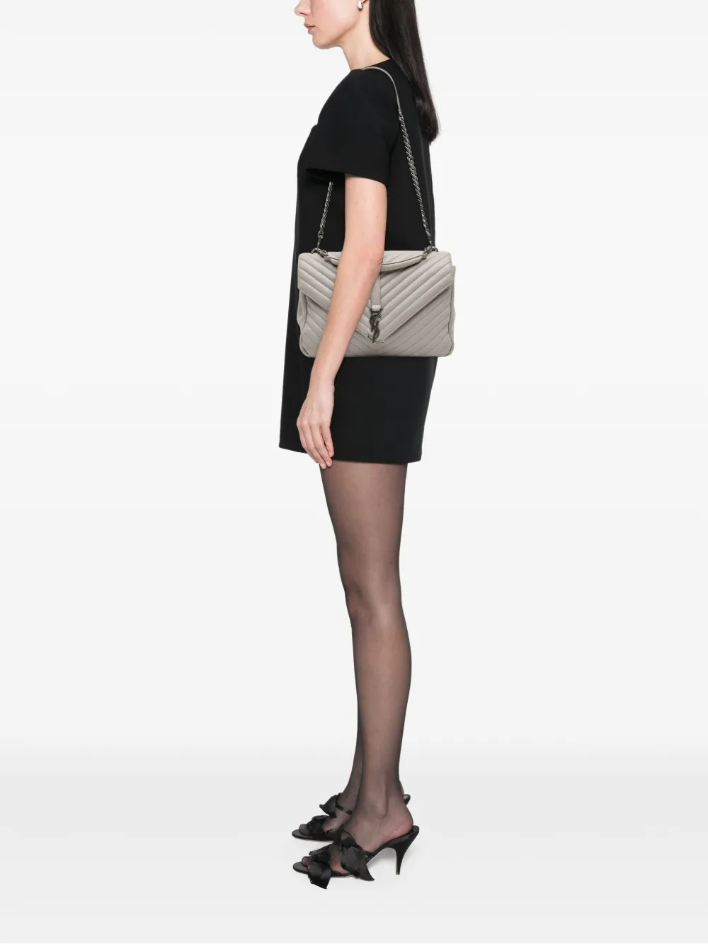 Saint Laurent Pre-Owned 2016 Large Chevron Sheepskin Monogram College satchel | Pre-Owned | Image 2