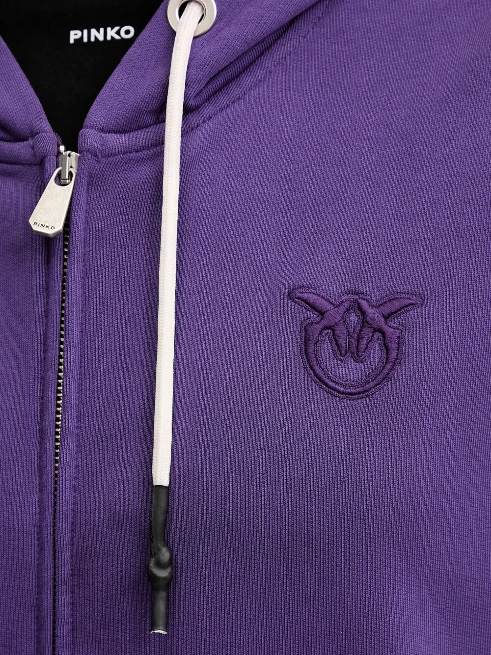 Pinko Hooded Zipped Hoodie In Purple