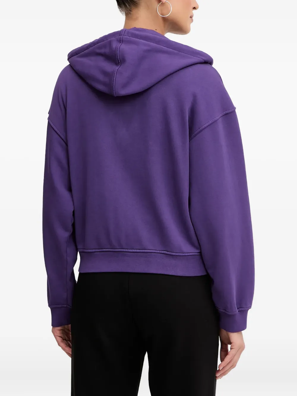 Pinko Hooded Zipped Hoodie In Purple