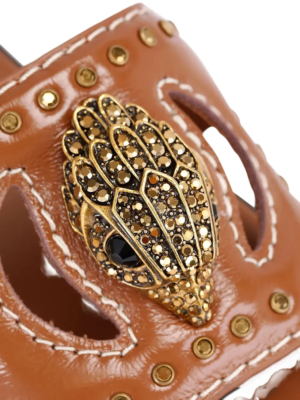 Kurt Geiger London Sandalen met studs en adelaarshoofd Bruin