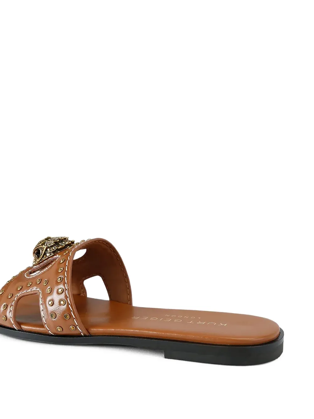 Kurt Geiger London Sandalen met studs en adelaarshoofd Bruin