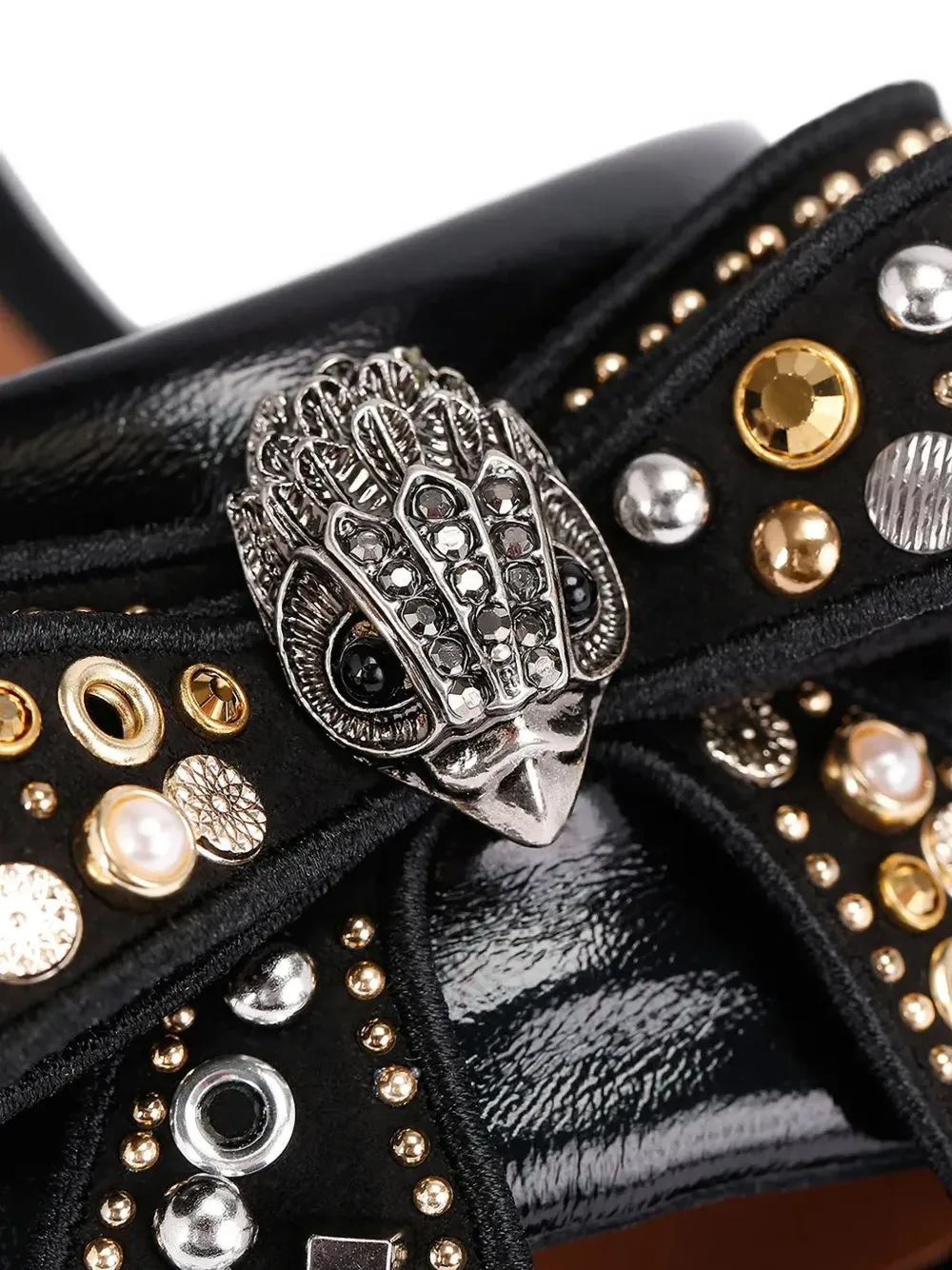 Kurt Geiger London Verfraaide platte sandalen met strik Zwart