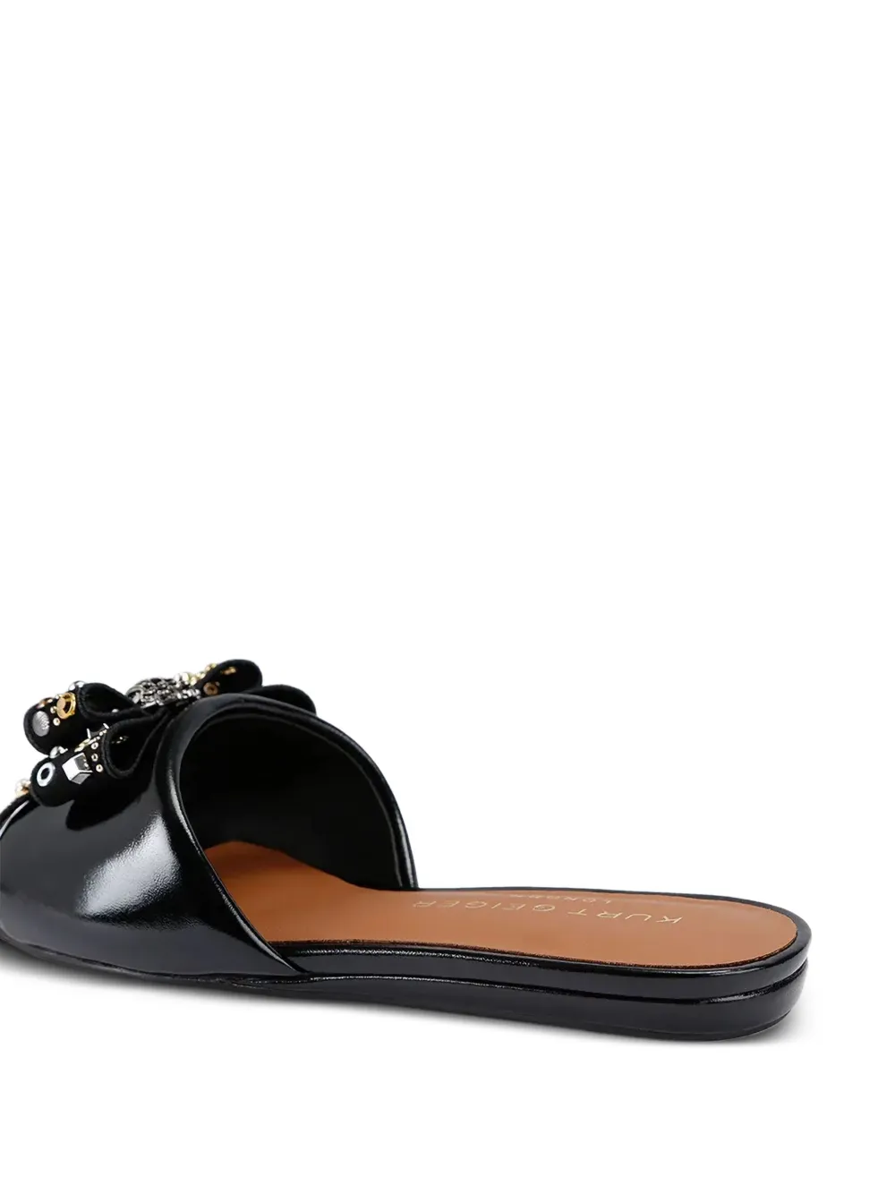 Kurt Geiger London Verfraaide platte sandalen met strik Zwart