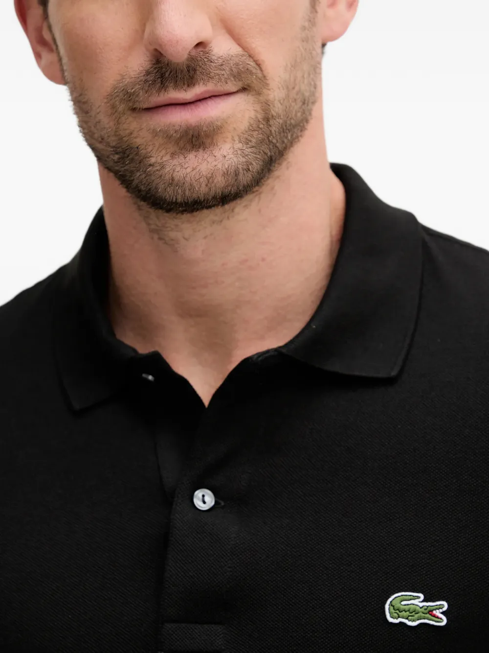 Lacoste Poloshirt met lange mouwen Zwart