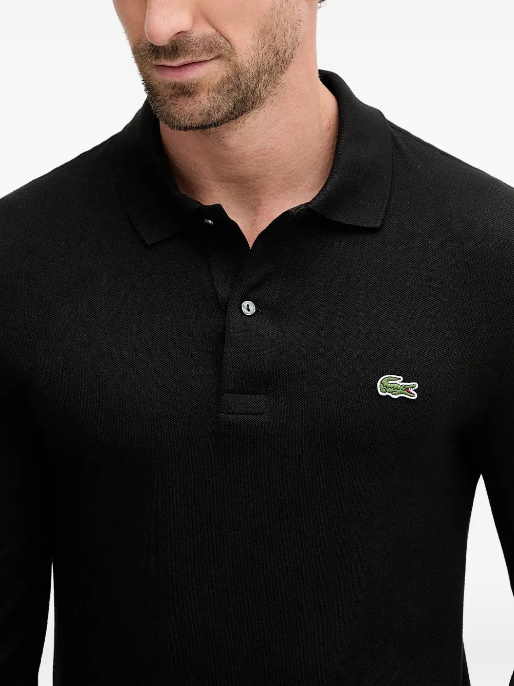 Lacoste Poloshirt met lange mouwen Zwart