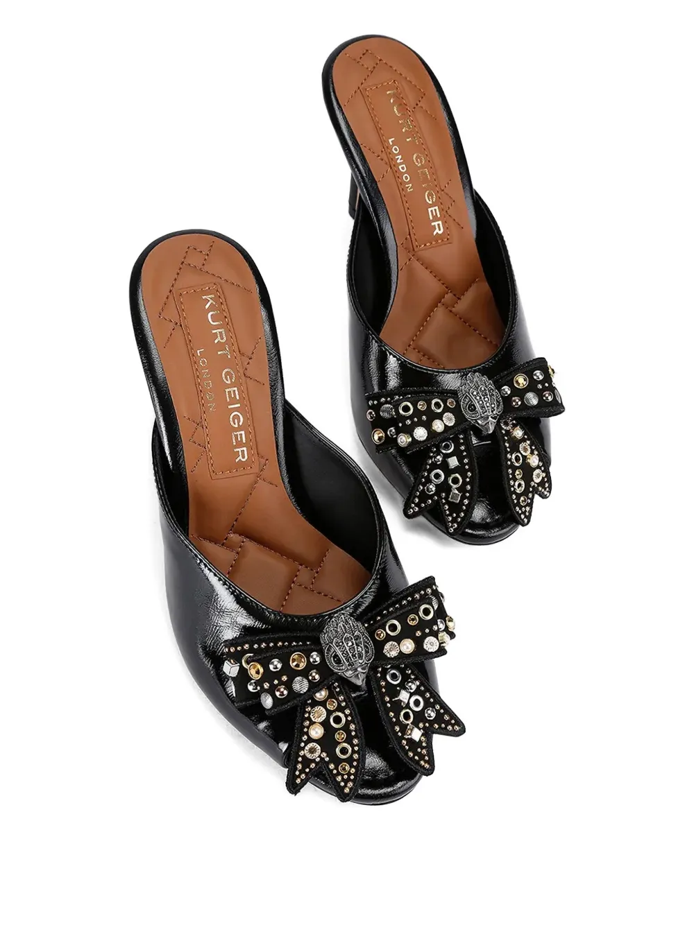 Kurt Geiger London 85 mm Belgravia muiltjes met strik en hak Zwart