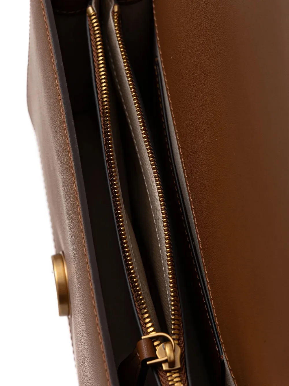 Pinko Small Love Leather Crossbody In Brown