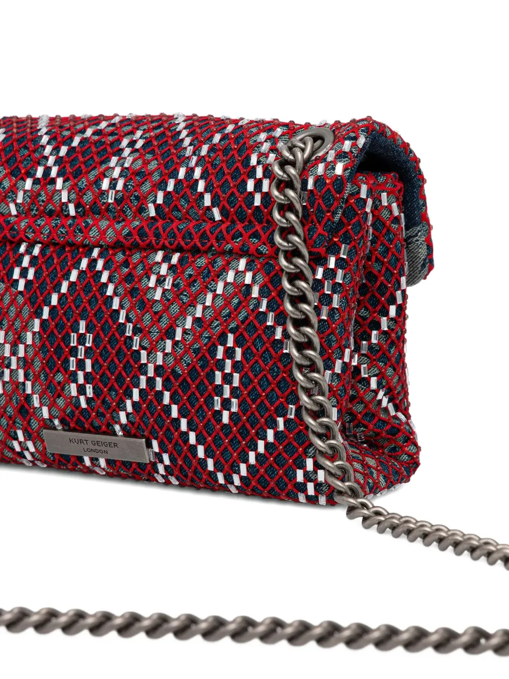 Kurt Geiger Chain-strap Cross Body Bag In Red
